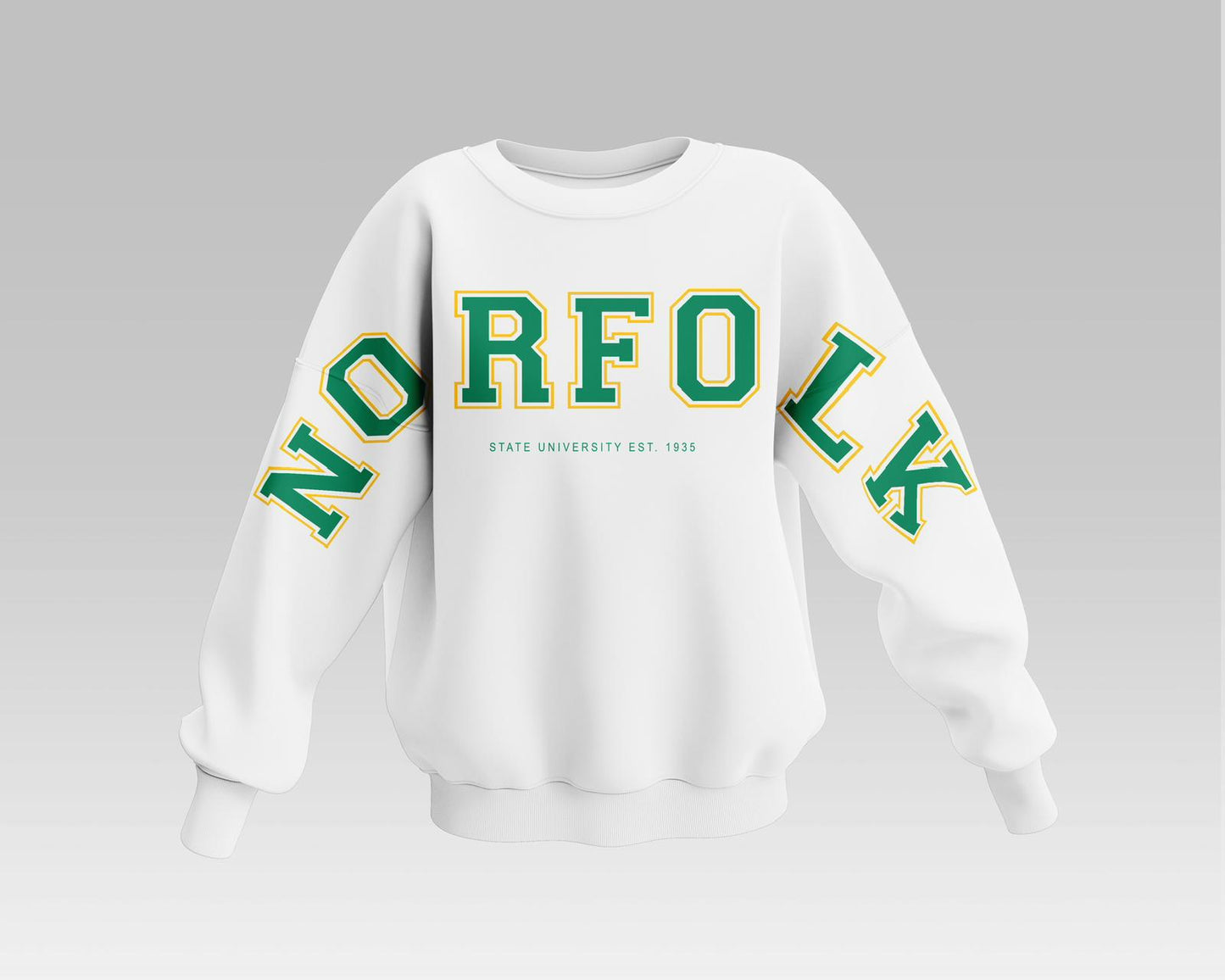 WHITE NSU FULL SWEATSHIRT